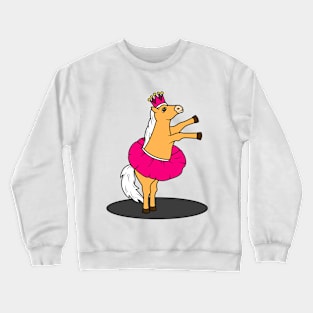 Horse as Ballerina with Skirt Crewneck Sweatshirt